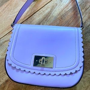 Kate Spade lavender leather scalloped crossbody bag